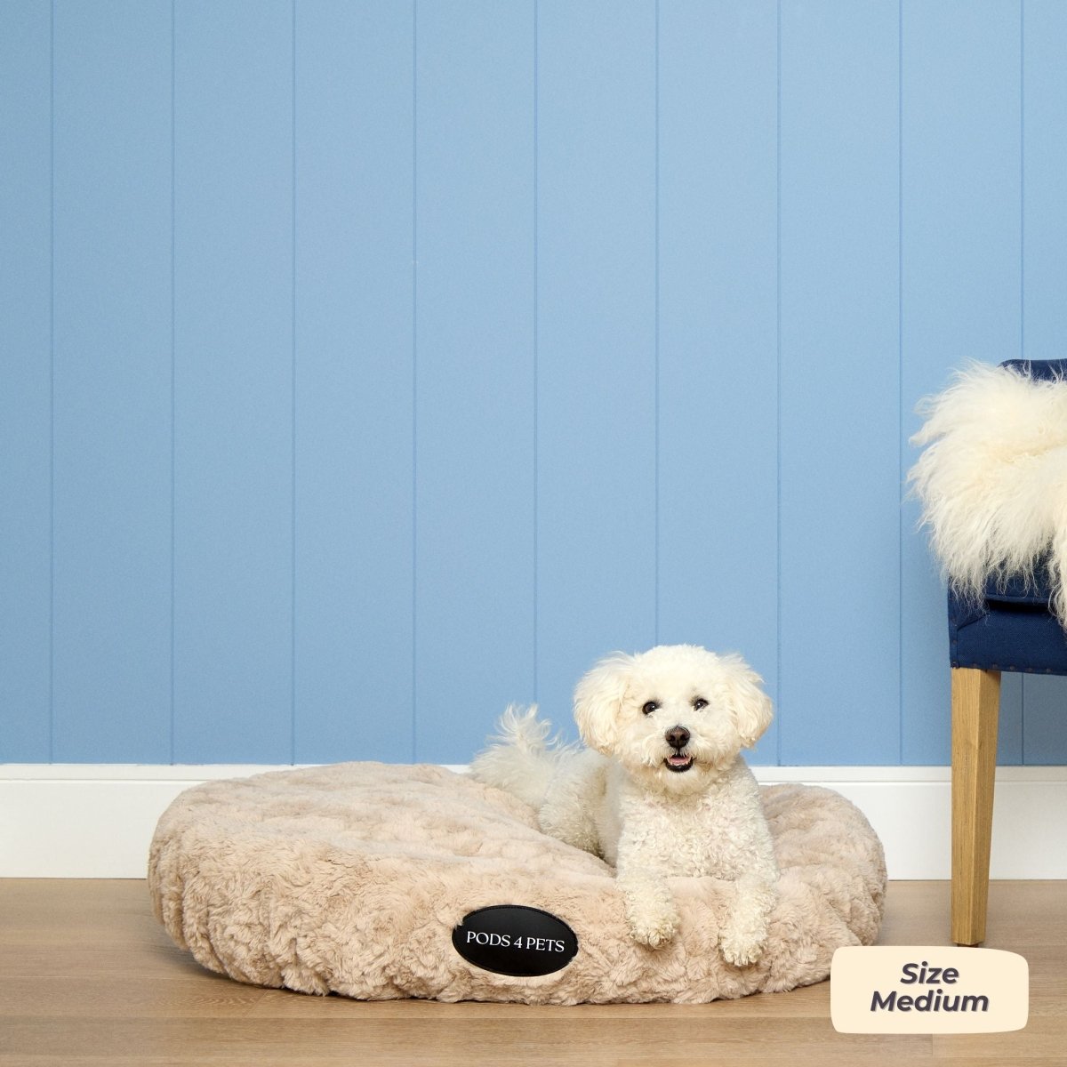 Faux Fur Machine Washable Dog Bed – Sand