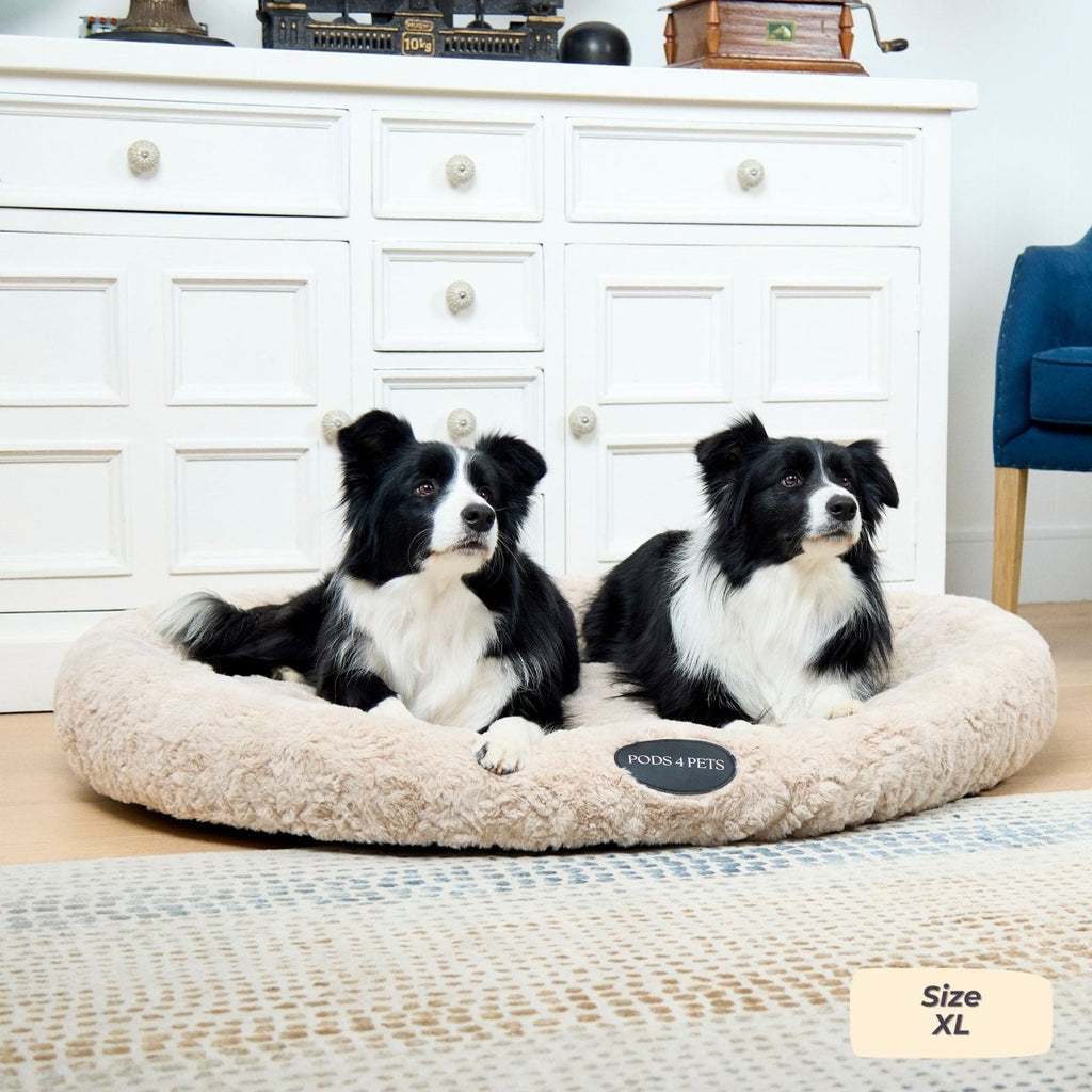 Faux Fur Machine Washable Dog Bed – Sand
